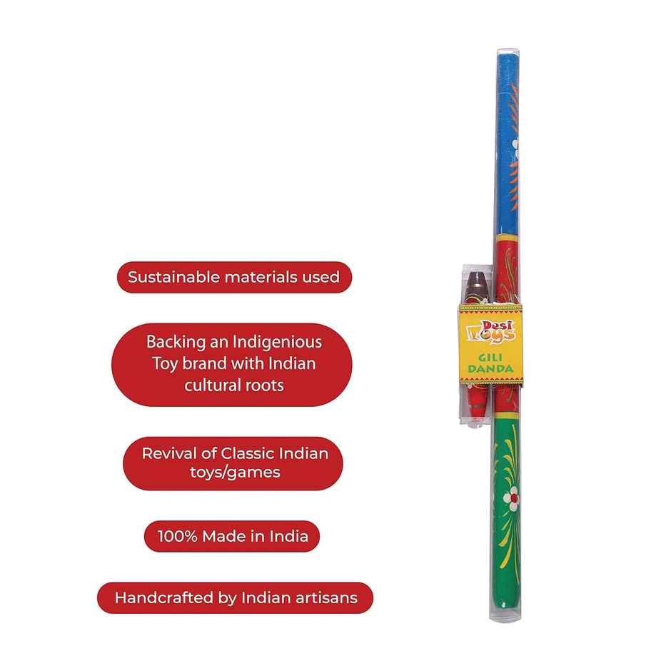 Desi Toys Gilli Danda Set - Traditional Outdoor Game for Children